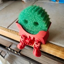 Shy Sponge Holder Red 3D Printed Kitchen Sink...