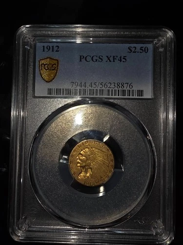 1912 $2.50 Gold Indian Head Quarter Eagle PCGS XF45 – Pre-33 Gold