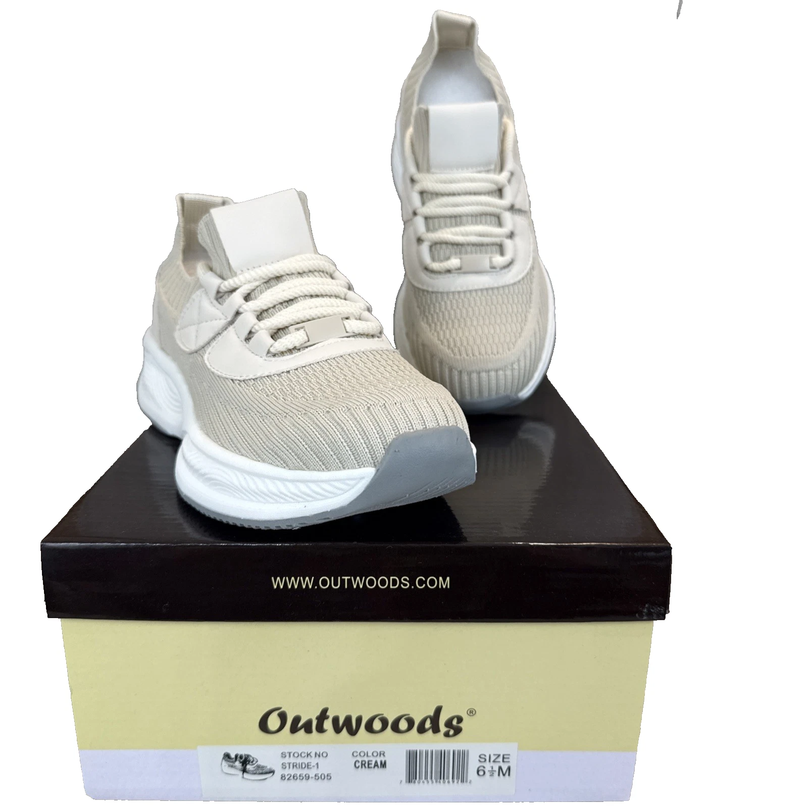 Women's lightweight athletic mom sneaker resort travel cream color 6.5 comfort