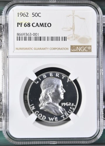 1962 Proof Franklin Half Dollar NGC PF-68 CAMEO -001