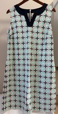Talbots Women's Turquoise Sleeveless Linen Blend Sheath Dress Sz 10 Knee Length