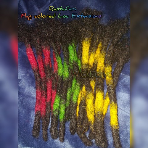 50 WICKKIDRVA | 8in 100% Handmade Virgin Hair Loc Extensions (RASTA THEME)