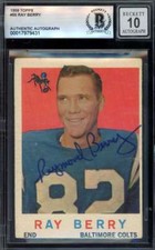 Raymond Berry Gem Mint 10 Beckett BAS Signed 1959 Topps Autograph