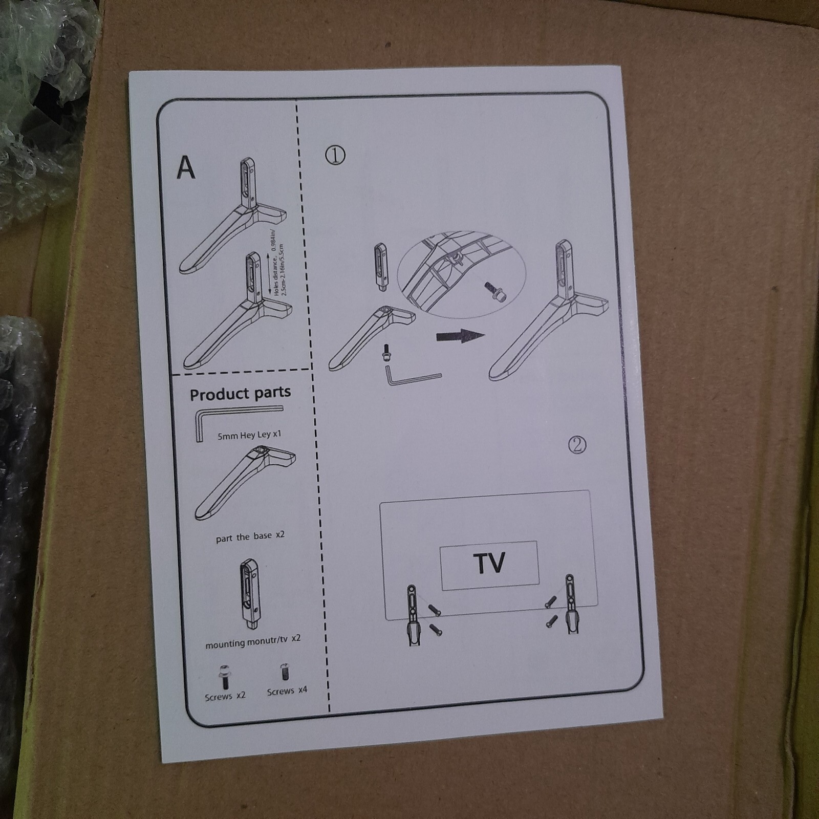Universal TV Stand Complete In Box