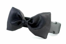 Black Satin Bow Tie Dog Collar