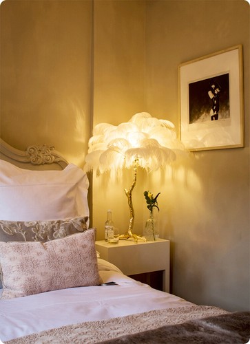 LED Ostrich Feather Floor Lamps Standing Light Copper Modern Interior Lighting - Picture 9 of 21