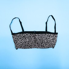Victorias Secret Gray Leopard Medium Padded Swim Halter Bikini Top Swimsuit New