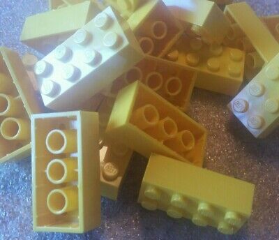 LEGO  300124+3001 BRIQUE 2X4 YELLOW/JAUNE LOTX6                         