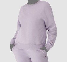 Champion Women's Purple Powerblend Fleece Logo Sweatshirt Sweater Size L