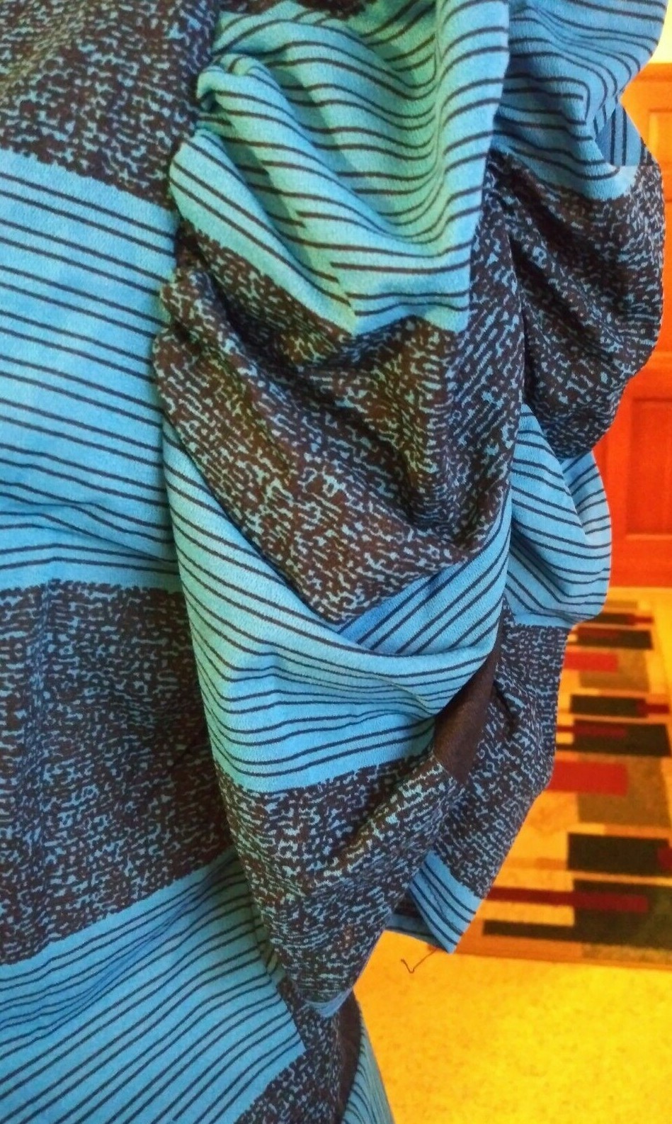 FILA Busto Kings Row taglia 16 turchese nero maniche corte a sbuffo NNT 38" L 21"