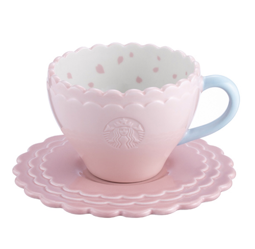 Starbuck Singapore 2019 Spring Sakura Chery Blossom Petal Mug & Saucer - Picture 2 of 3