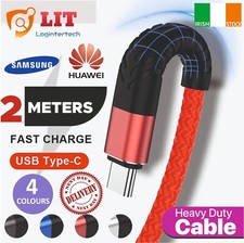 2 Meters Type C Charging Cable Fast Charger For Samsung S9 S10 S20 Note S21 Merm