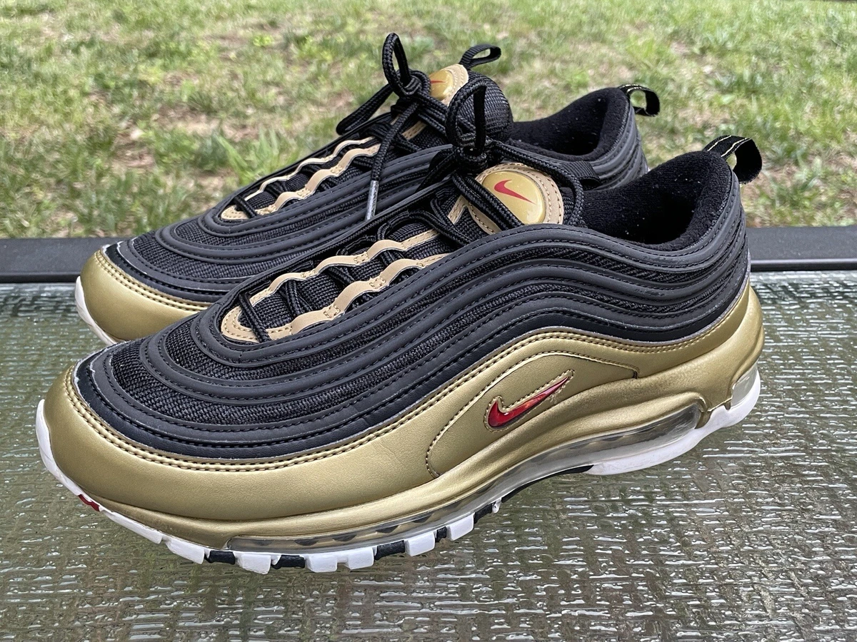 tierra principal sitio Que pasa Nike Air Max 97 QS Metallic Gold 2018 Size 8 AT5458-002 Gold Black Red  White OG | eBay