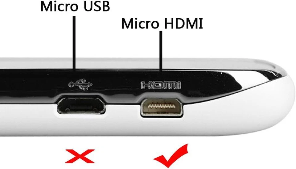 Micro HDMI Type D Male To HDMI Type A Female Cable Adapter Converter Connector - Image 3 of 4