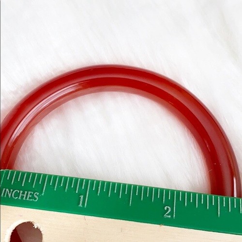 Brazalete de ágata rojo naranja natural diámetro interior 63 mm - forma redonda - Imagen 12 de 12