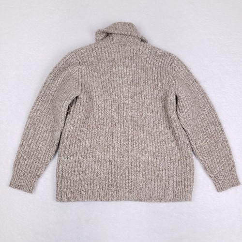L.L.Bean Cardigan Shawl Collar Button Front L Tall Beige Normcore Minimalist - Picture 5 of 8
