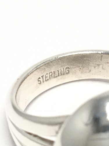 .925 Silver Large Bead Style Ring Size 5 (AP2030525) - Picture 4 of 4