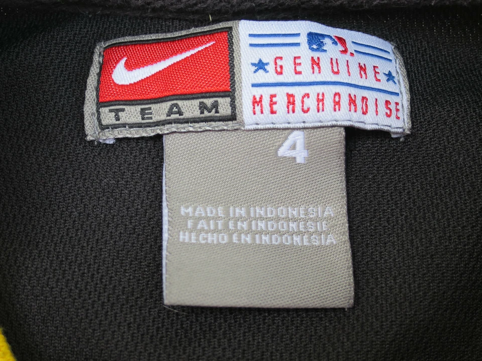 Camiseta deportiva Nike Team Pittsburgh Pirates negra y dorada para niños talla 4 excelente Foto 4 de 4