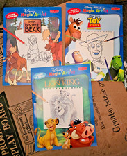 Lot Of 3 Disney Magic Art Draw Books Toy Story Bro Bear Lion King Walter Foster
