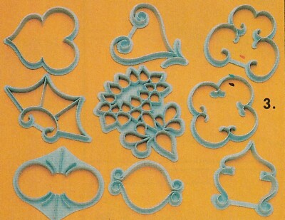 New Vintage Wilton Cake Pattern Press Set, 9 piece, #2104-3101
