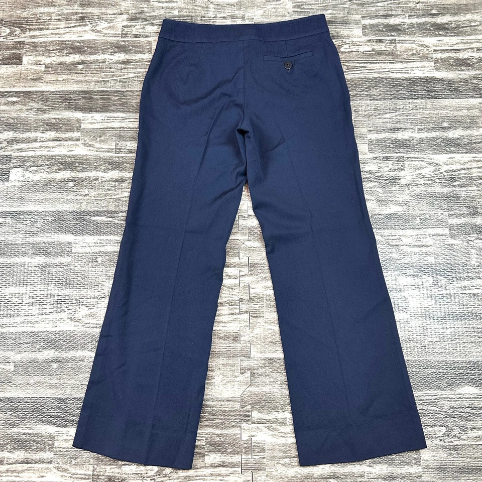 Emporio Armani Pants Womens 40 US size 6 Wool Blend Navy Blue Lowrise Slacks - Image 4 of 4