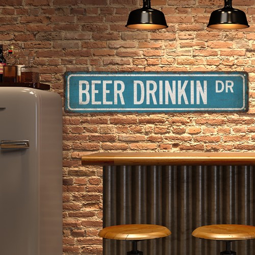 Beer Drinking Street Sign Man Cave Beer Decor Home Bar Lounge Pub 104180021011 - Picture 5 of 10