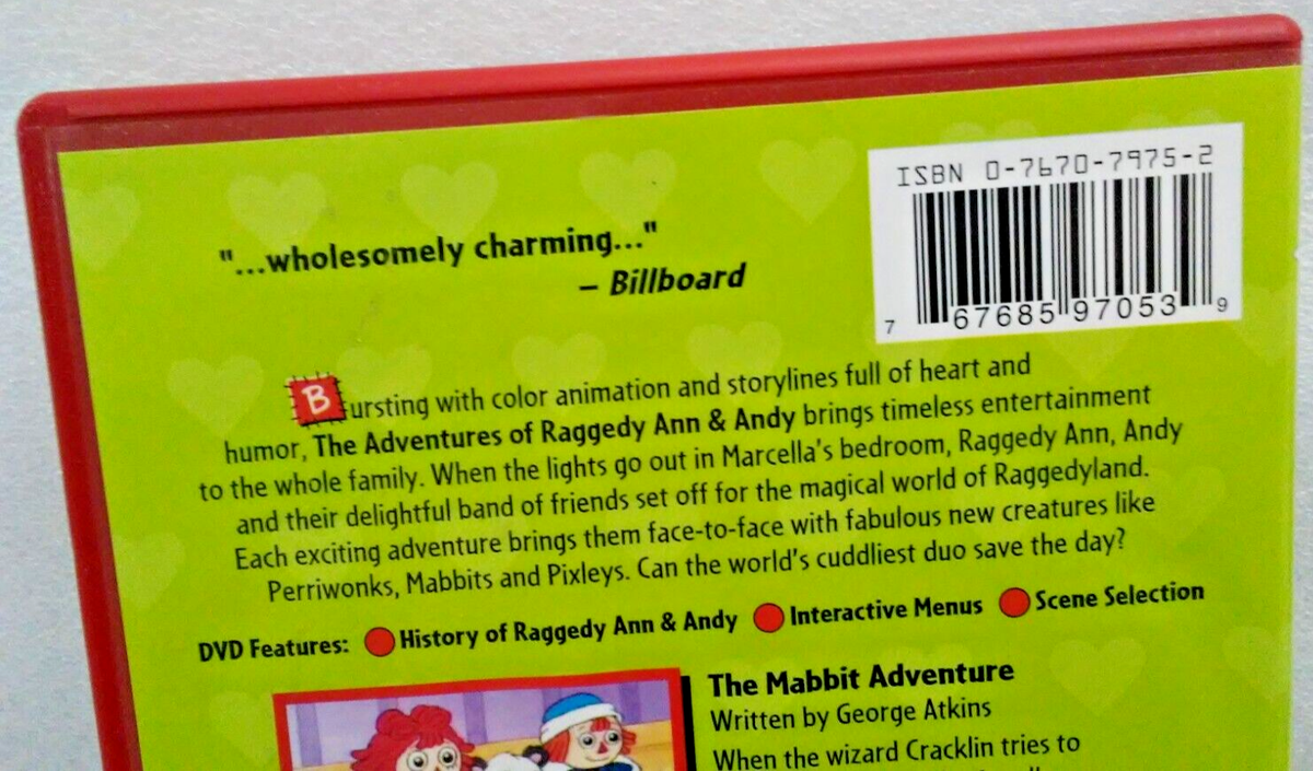 DVD Raggedy Ann and Andy: The Mabbit Adventure and other exciting tales  (2005) 767685970539| eBay