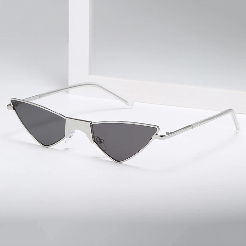 Moda Ojo de Gato Gafas de Sol Años 90 Retro Triángulo Estrecho Gafas Hippie Parasoles Foto 3 de 4