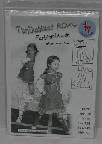 Farbenmix Pattern ROXY Euro CHILDREN SEW Dress EUC  - Afbeelding 1 van 9