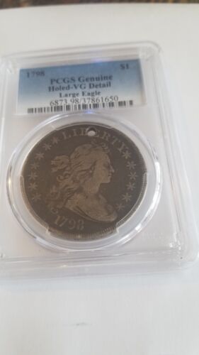 1798 Large Eagle $1 PCGS Draped Bust Dollar . Very Undergraded