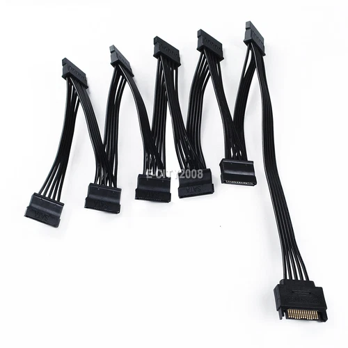 15pin SATA 1 Male To 10 Female Splitter Hard Drive HDD SSD Power Adapter Cable