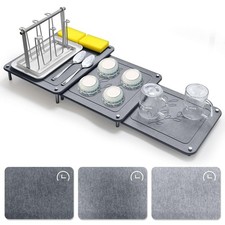 3Pcs Nesting Stone Drying Mat for Kitchen Counter, Quick Drying Dish Drying M...
