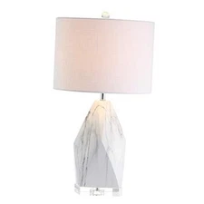  JYL3042A Oslo 25.5" Ceramic Marble/Crystal LED Table Lamp Contemporary 