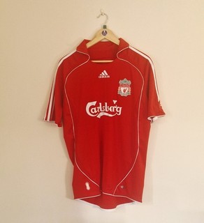 LIVERPOOL HOME FOOTBALL SHIRT JERSEY 2007/08 ADULT MEDIUM