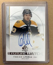 2024-25 SP Authentic FABIAN LYSELL Future Watch Auto /999 Boston Bruins