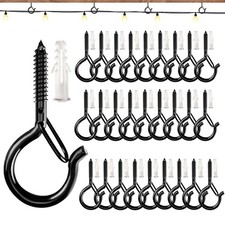 OSELEE Q-Hanger Screw Hooks Outdoor, Wall Mount Ceiling Hook, Safety Black 