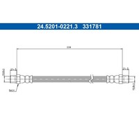 Bremsschlauch Ate 24.5201-0221.3 FüR Mercedes-Benz Steyr Ponton Heckflosse S