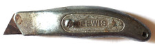 Vintage LEWIS Safety Utility Box Cutter Hand Tool with 2 Blades Made in USA