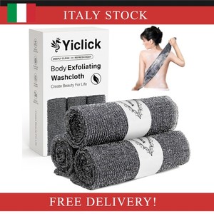 Yiclick Spugna Doccia, Set Da 3 In Fibra Vegetale, Scrub Corpo Esfoliante,