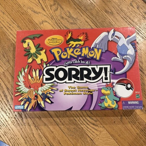 Pokemon SORRY Board Game Gold & Silver Edition Vintage Hasbro Complete 2001
