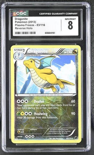 CGC 8 Dragonite 2013 Plasma Freeze 83/116 Reverse Holo Pokemon Card