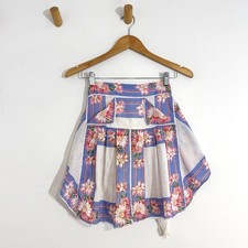 Vintage Floral Cottagecore Sheer Half Apron Blue  White Pink Daisy Peasant Tie