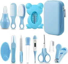 Baby Healthcare and Grooming Kit, Baby Safety Set Baby Comb, Brush, Finger Tooth