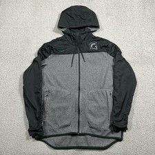 Michigan State Spartans Jacket Mens M Nike Team Issued Zip Windbreaker Hoodie