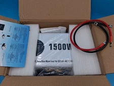 1500W Pure Sine Wave Power Inverter with Peak 3000W, 12V to 120V AC Converter