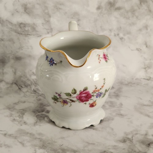 Walbrzych Sheraton Rose Creamer W/ Gold Trimming Porcelain Made in Poland - Picture 2 of 17