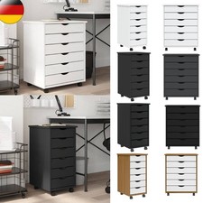Rollschrank Schubladen MOSS Rollcontainer Aktenschrank Massivholz Kiefer vidaXL