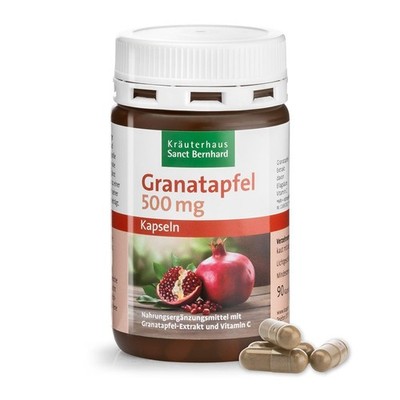 Granatapfel-Kapseln 500mg + Vitamin C | 90 Kapseln | 241,07 /kg | Sanct Bernhard
