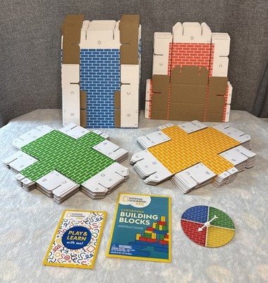 NATIONAL GEOGRAPHIC Kids Cardboard Building Blocks NO BOX 40 Heavy-Duty Bricks