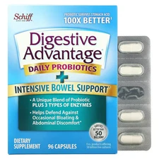2 X  Schiff, Digestive Advantage�, Daily Probiotics + Intensive Bowel Support, 9